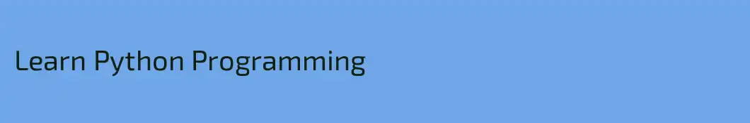 Learn Python Programming